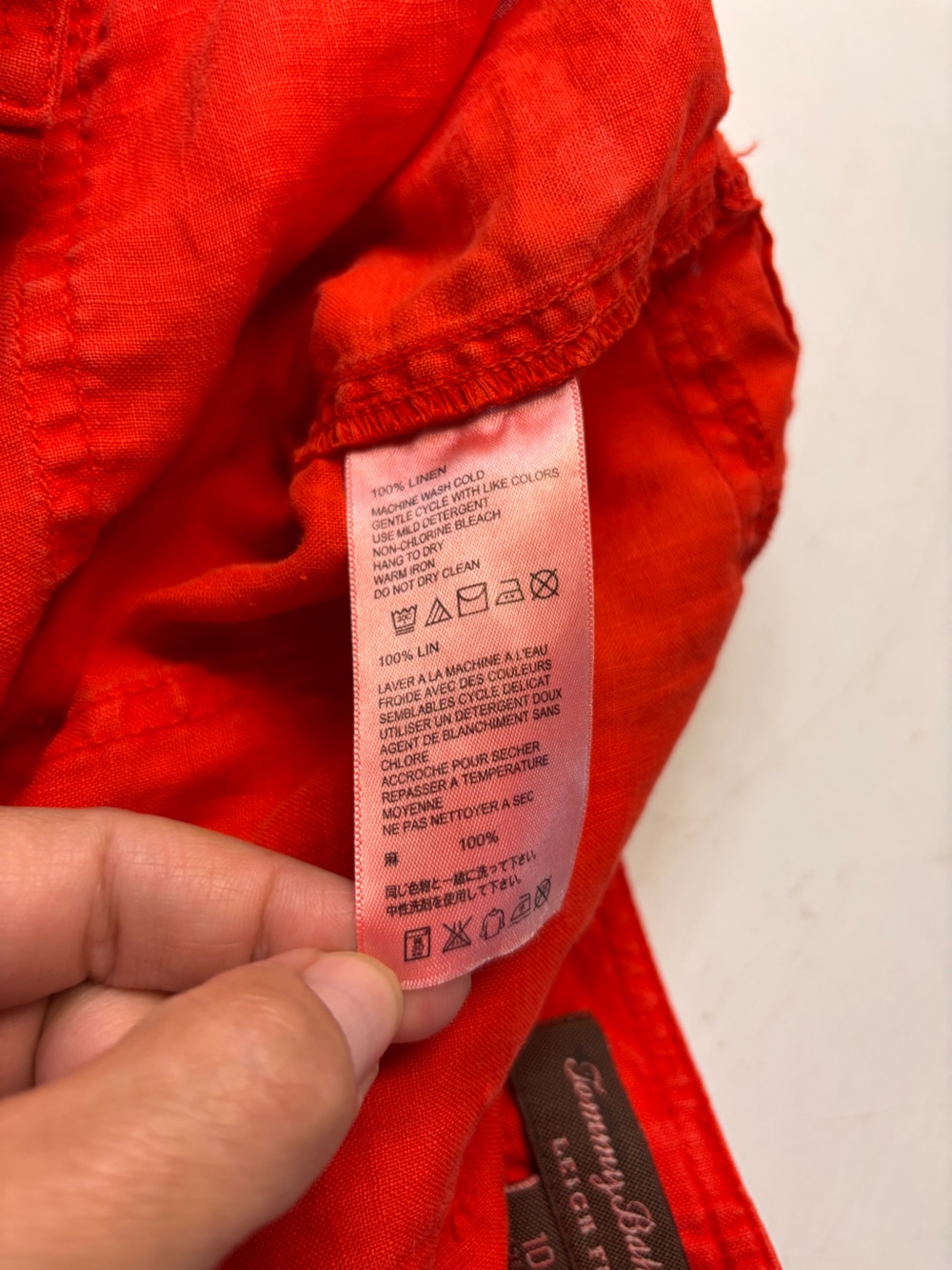 Tommy Bahama Leigh Fit Linen Vibrant Red Shorts, Size 10 - Picture 7 of 10